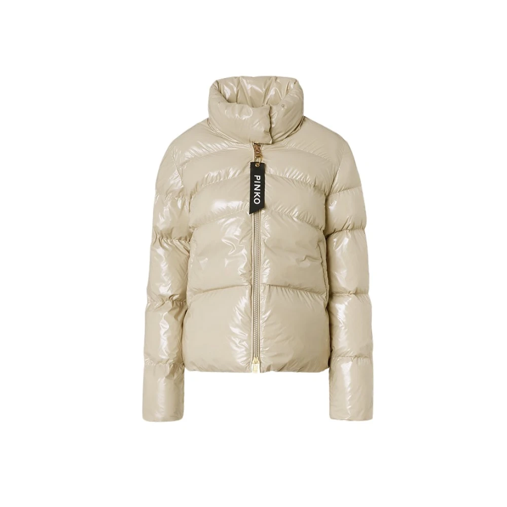 Pinko Micro Caban Jas Beige Dames