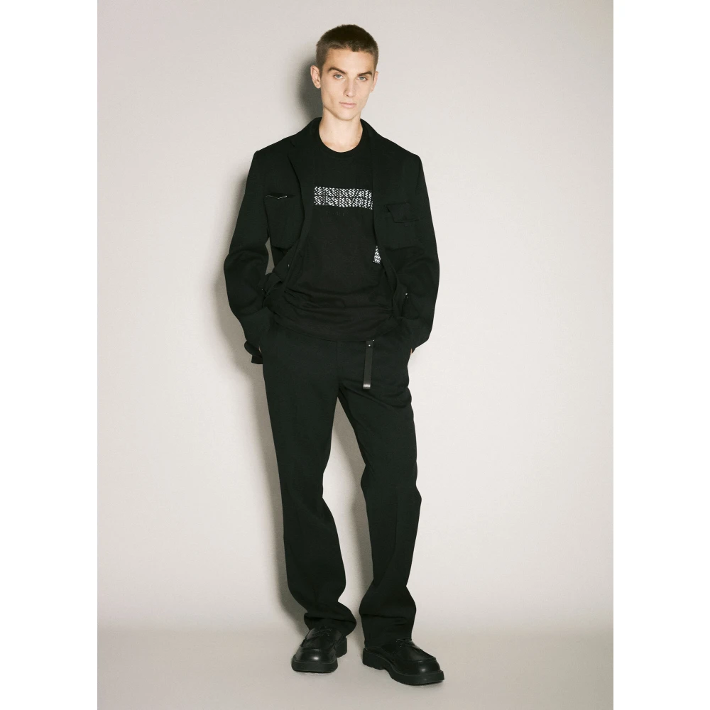 Lanvin Wollen Twill Maatwerk Broek Black Heren
