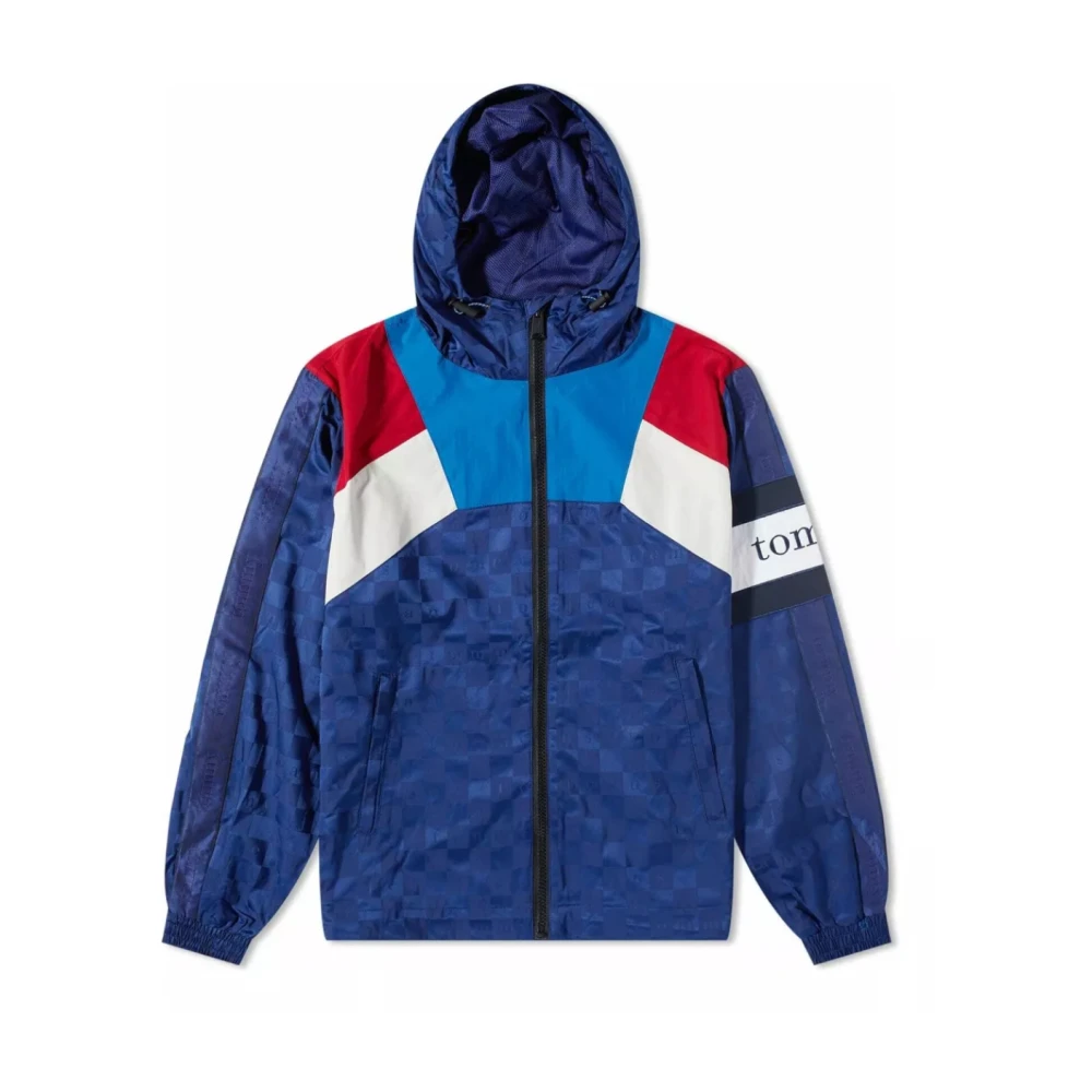 Tommy Hilfiger Men's Blue Colour-Blocked Hooded Track Jacket