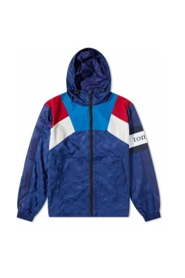 Färgblockerad Track Jacket med Huva