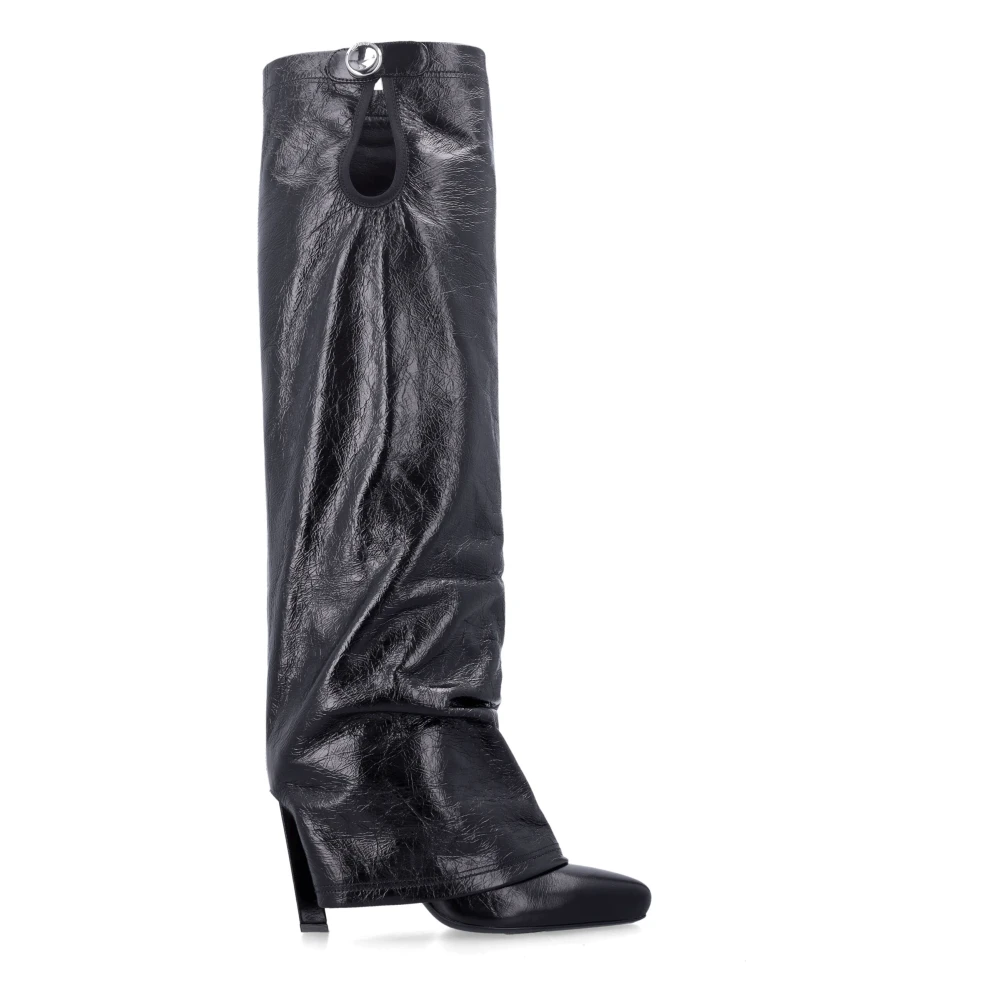 The Attico Black Leon Boot 100 - Female - Heeled Boots - 6 Uk - Shoes