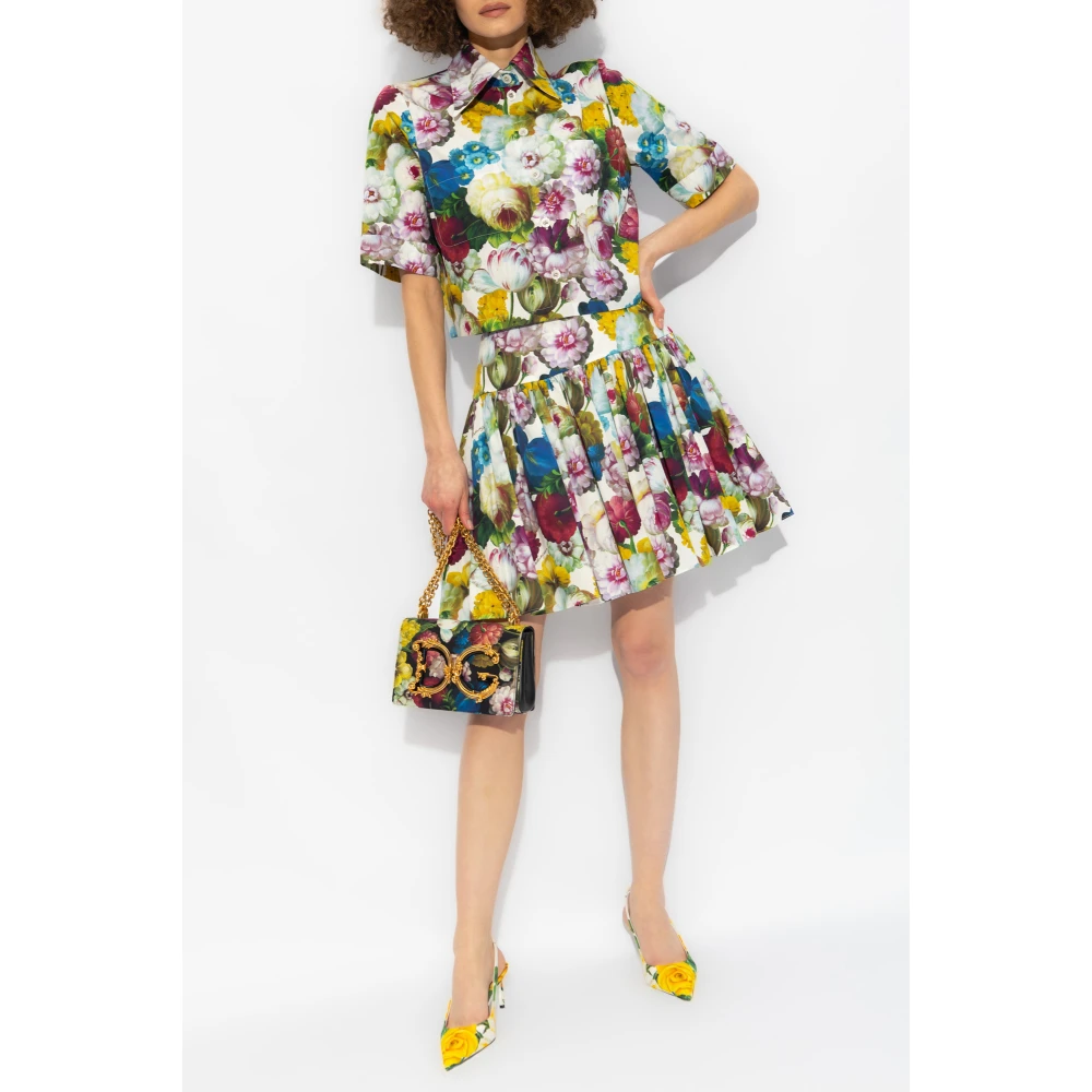 Dolce & Gabbana Geknipt shirt met bloemenmotief Multicolor Dames