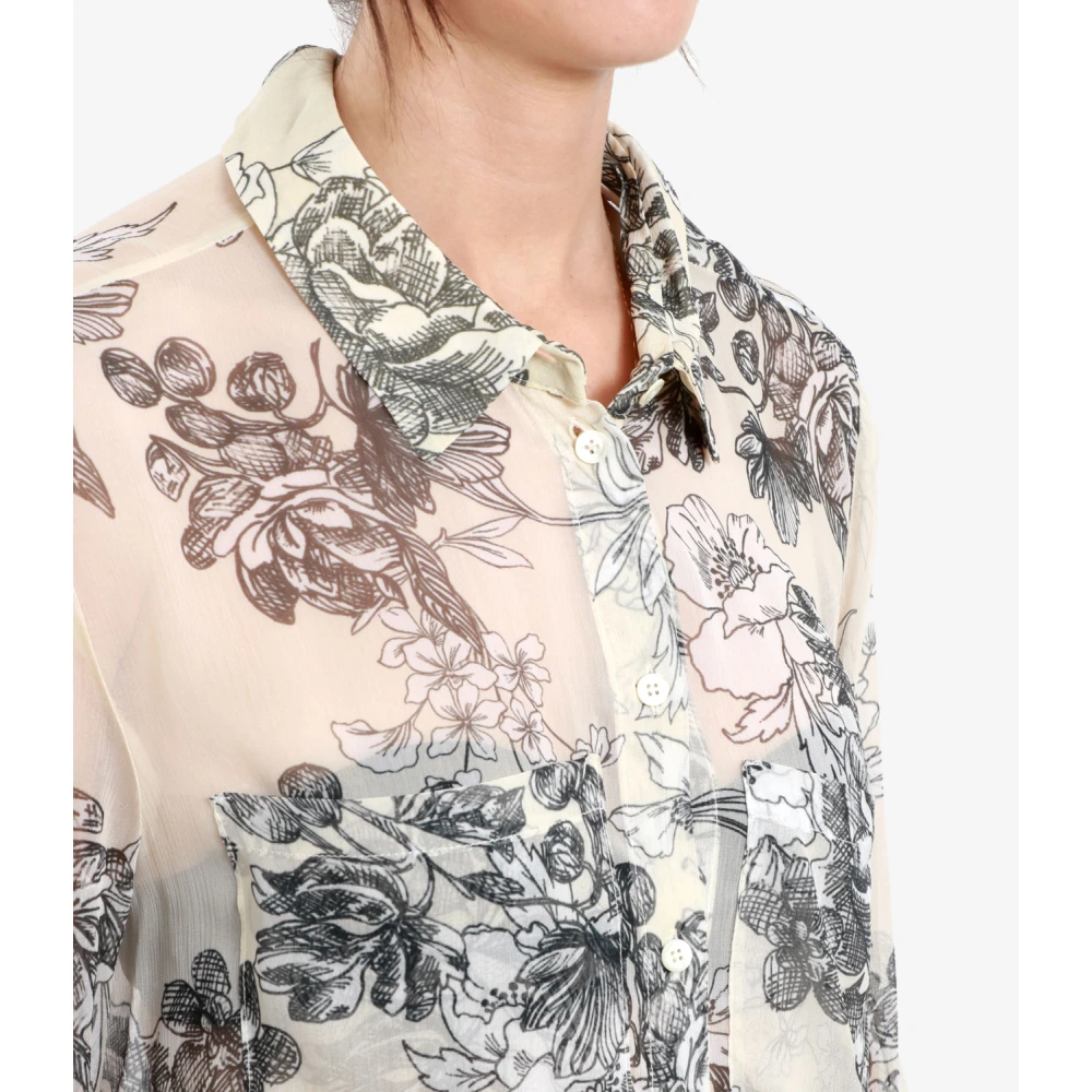Semicouture Bloemenprint Kraag Shirt Multicolor Dames