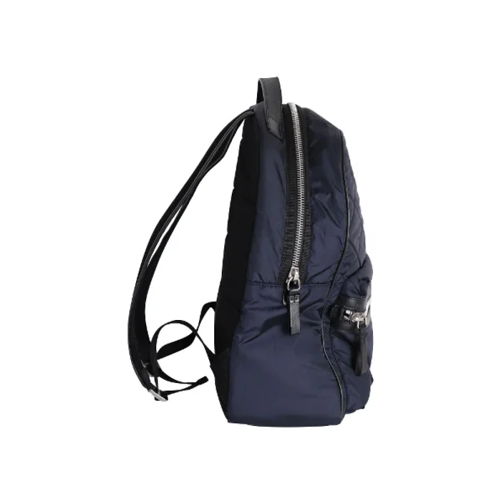 Moncler Pre-owned Leather backpacks Blue Dames