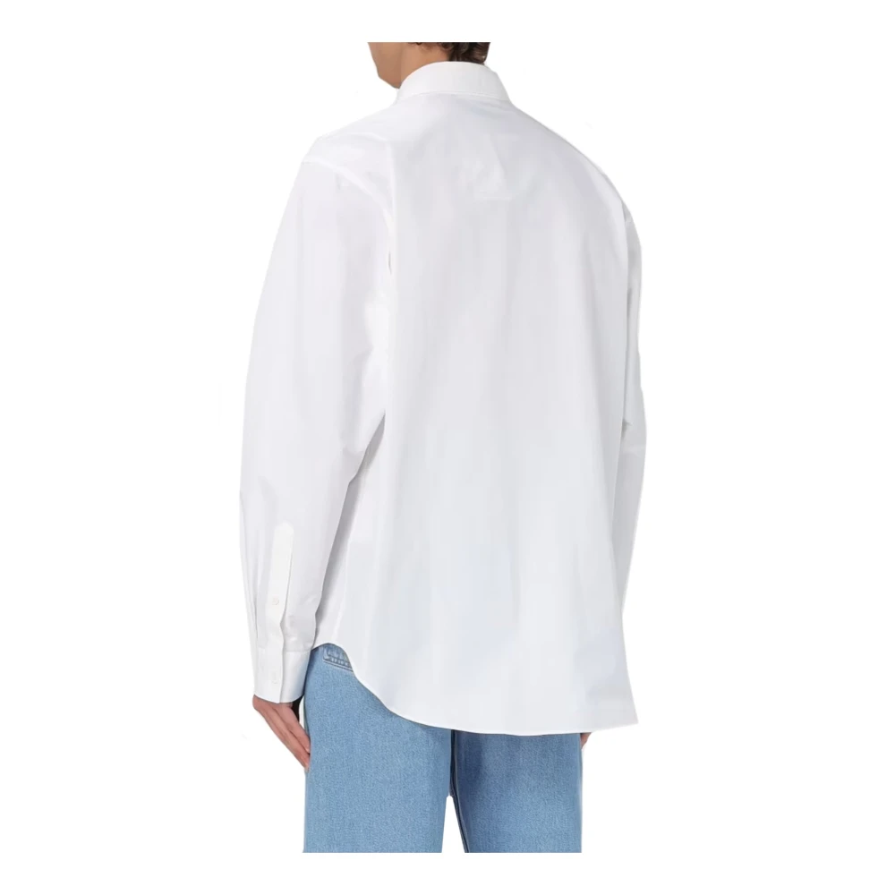 Moschino Wit Hart Geborduurd Overhemd White Heren
