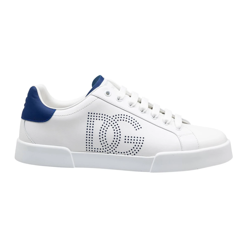 Dolce & Gabbana Portofino Light Sneakers i vitt/blått läder White, Herr