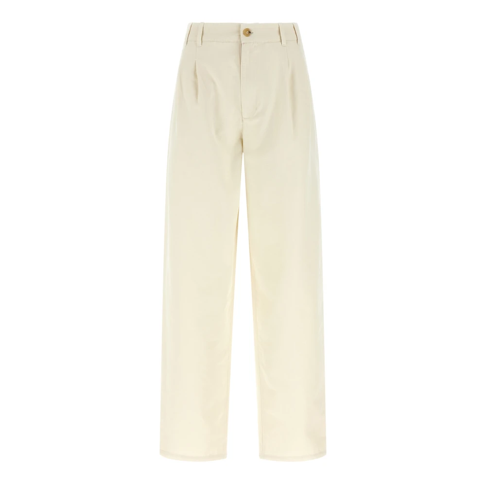 A.p.c. Women's Beige Wide Trousers, 2XS, Willow Trousers