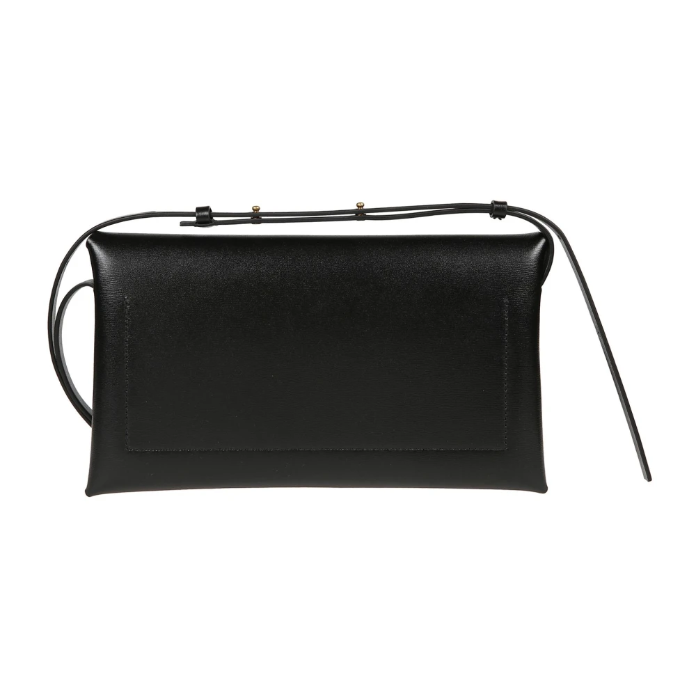 Jil Sander Kleine leren crossbody tas met reliëflogo Black Dames