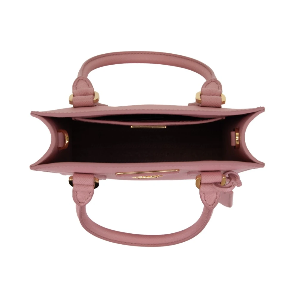 Prada Dames Saffiano Leren Schoudertas Pink Dames