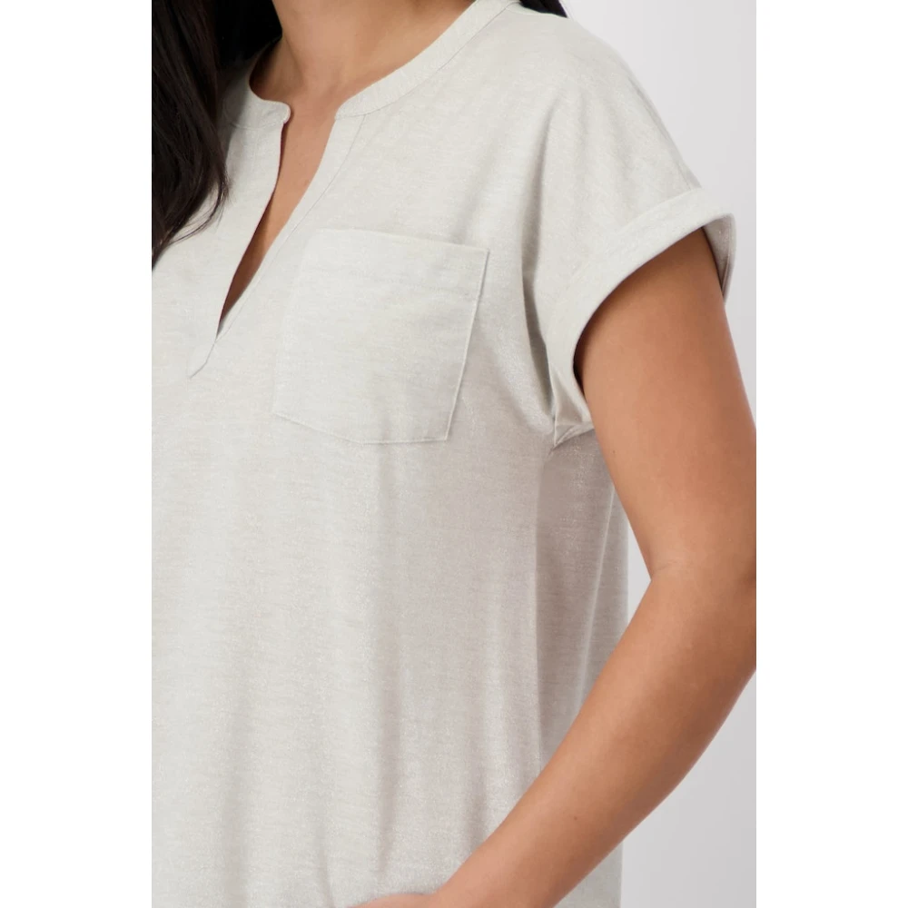 monari shirt Lurex shirt 408193 191 Gray Dames