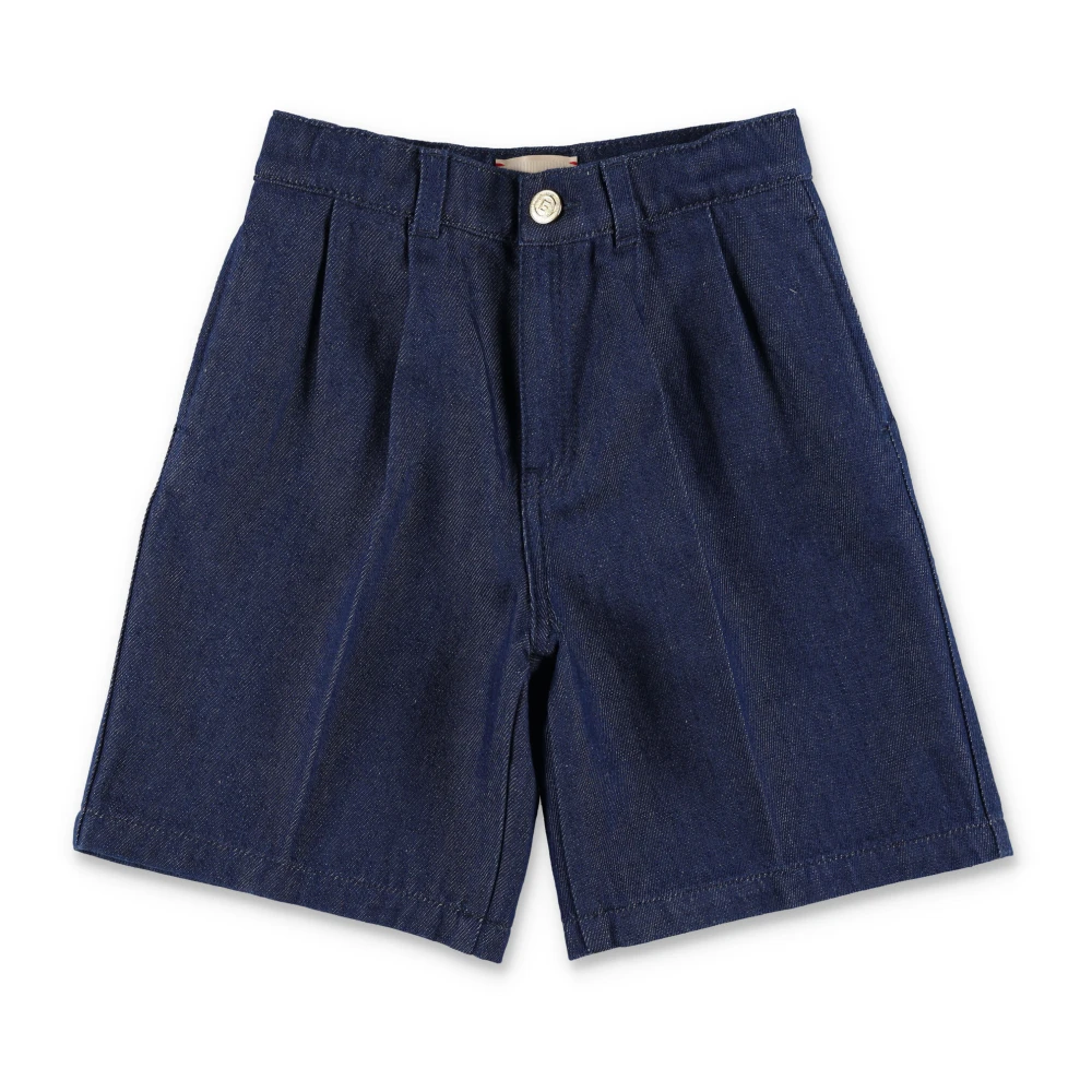 Gucci Blå Denim Shorts med Hög Midja Blue, Pojke