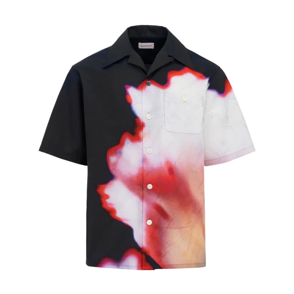 Alexander mcqueen Solarised Flower Grafische Bowling Shirt Multicolor Heren