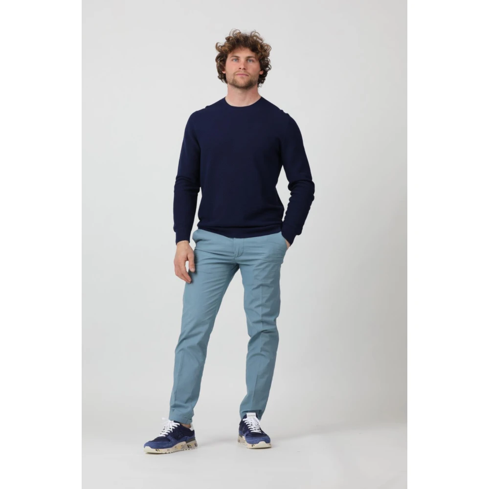 Re-Hash Mucha 10 Chinos met Omgeslagen Zoom Blue Heren