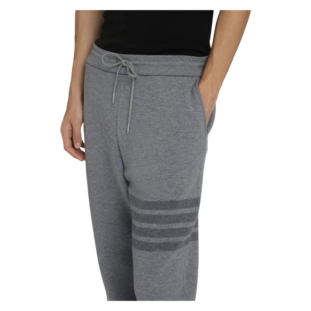 Thom Browne Gestreepte Virgin Wool Track Pants Gray Heren