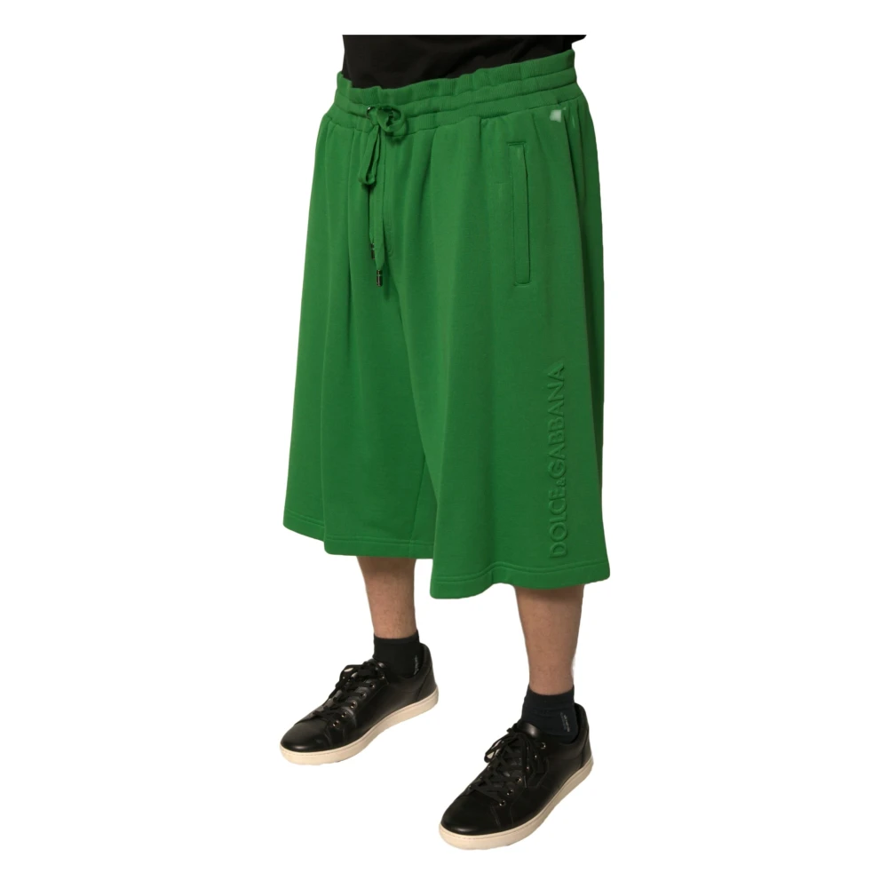 Dolce & Gabbana Groene Katoenmix Bermuda Shorts Green Heren