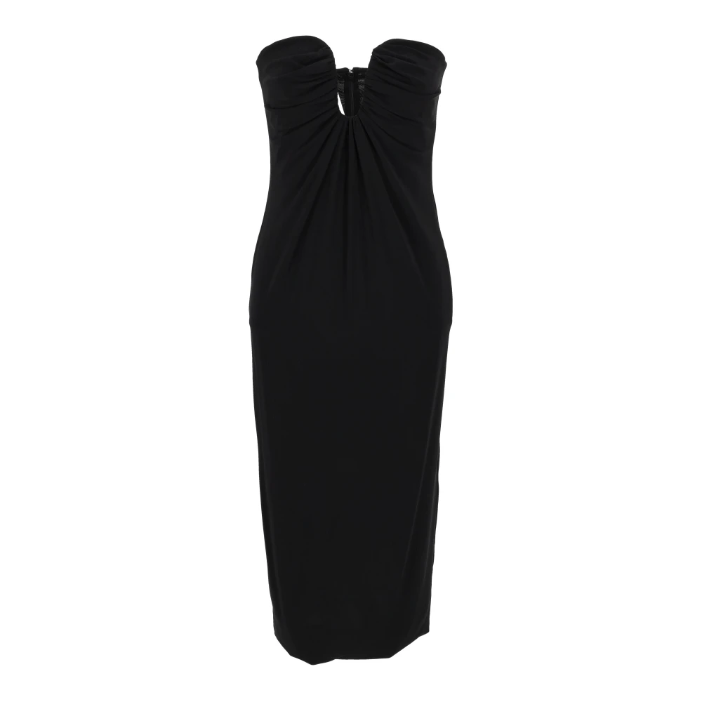 Pinko Women's Black Midi Dresses, S, Jersey Light Dress In Charcoal