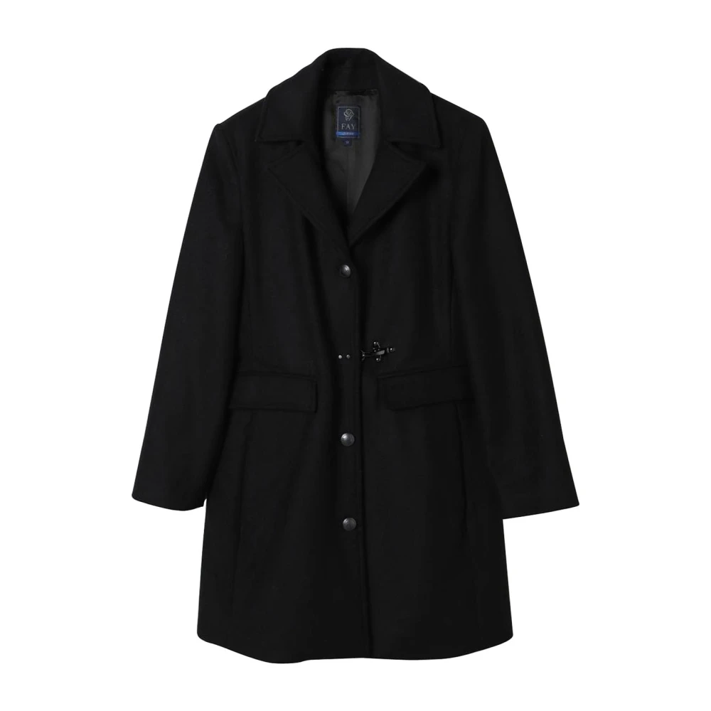 Fay Black Kids Suits, Female, 12 Y, Wool Coat