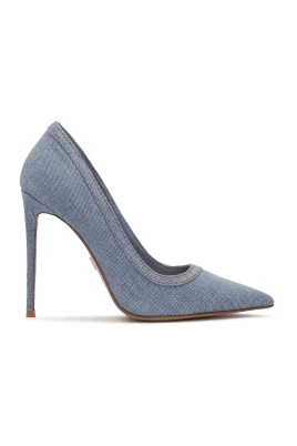 Blå denim tygpumps