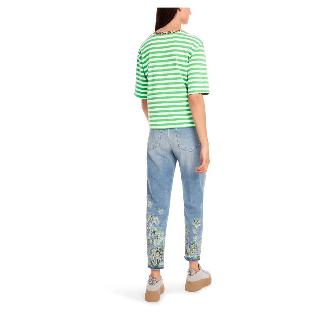 Marc Cain Gestreept T-shirt met 3 4-mouw Green Dames