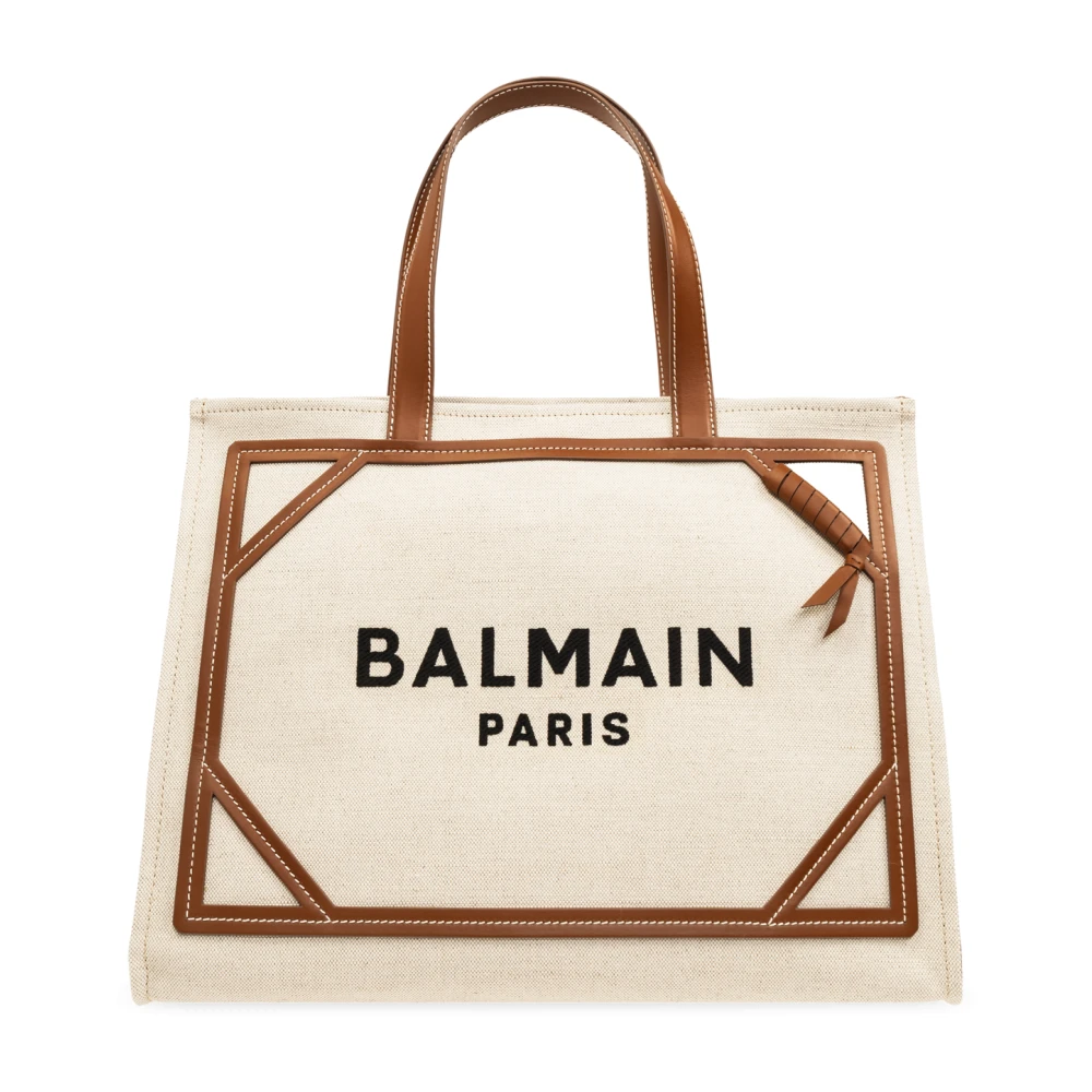 Balmain logo 'shopper' tas Beige Dames