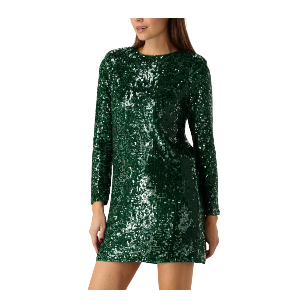 Suncoo Groene Glitter Mini Jurk Green Dames