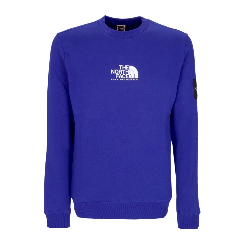 The North Face Men's Blue Crewneck Sweatshirt With Logo Patch