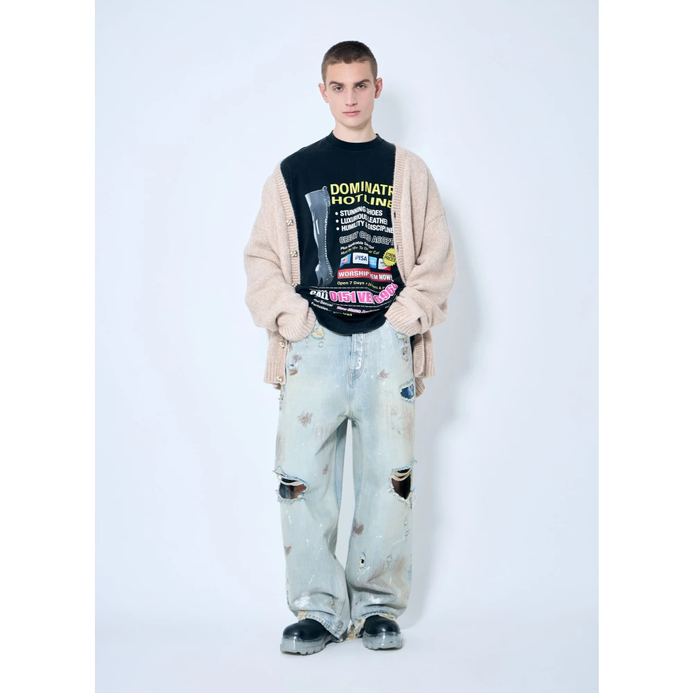 Vetements Parelknoop Wol Vest Beige Heren