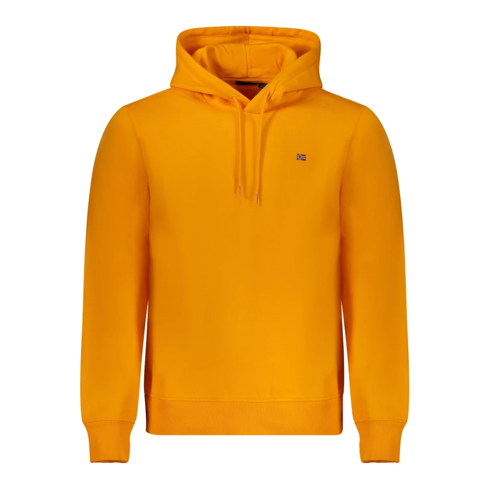 Napapijri Oranje Katoenen Hoodie Sweatshirt Geborduurd Logo Orange Heren