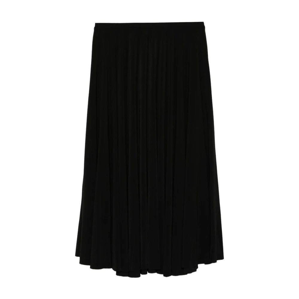 Norma Kamali Women's Black Pleated Midi Skirt - Midi Skirts - S - Skirts
