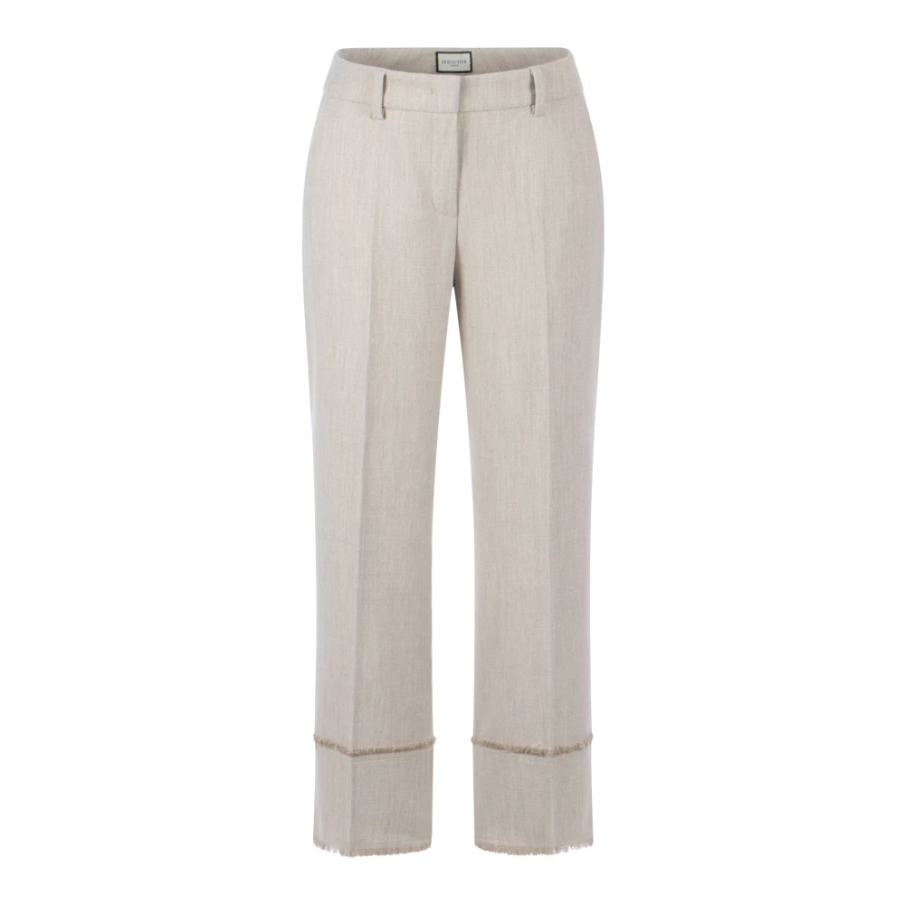 Seductive Mia High Waist Wijde Pijpen Broek Beige Dames
