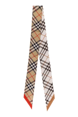Skinny Check Silk Scarf