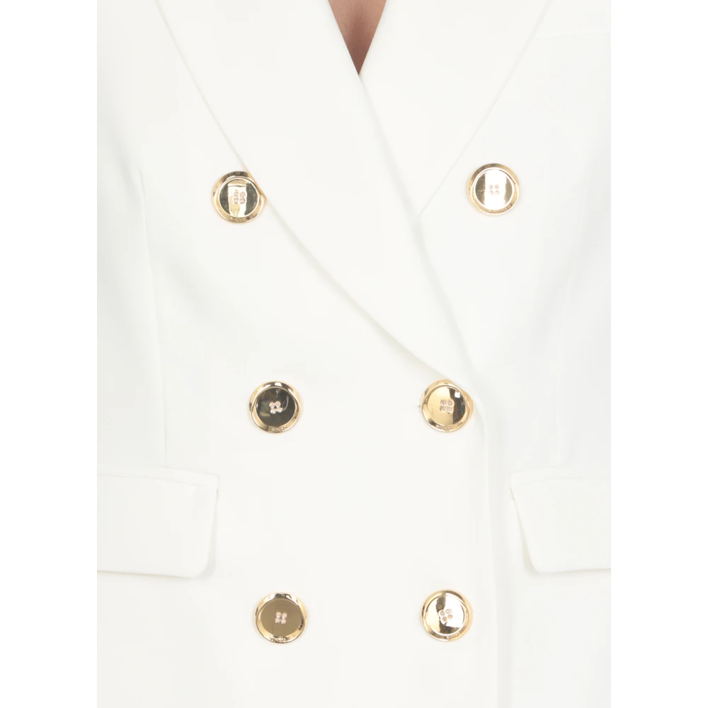 pinko Witte Double Breasted Blazer White Dames