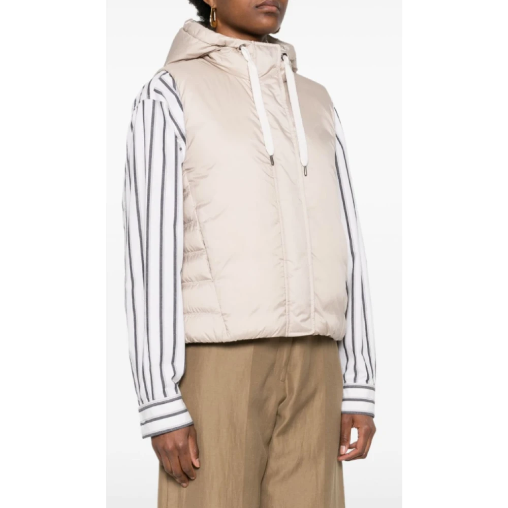 BRUNELLO CUCINELLI Gewatteerd Gilet met Monili Detail Beige Dames
