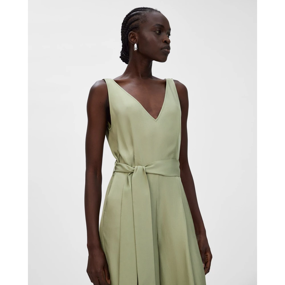 IVY OAK Naia Acetaat Wijde Pijp Jumpsuit Green Dames