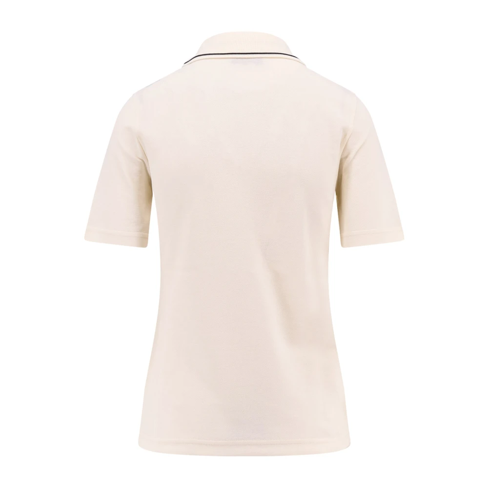 Moncler Katoenen Polo Shirt met Contrasterende Profielen White Dames
