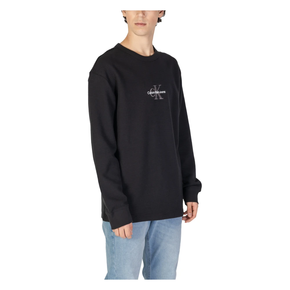 Calvin Klein Jeans Katoenen Heren Sweatshirt Herfst Winter Collectie Black Heren