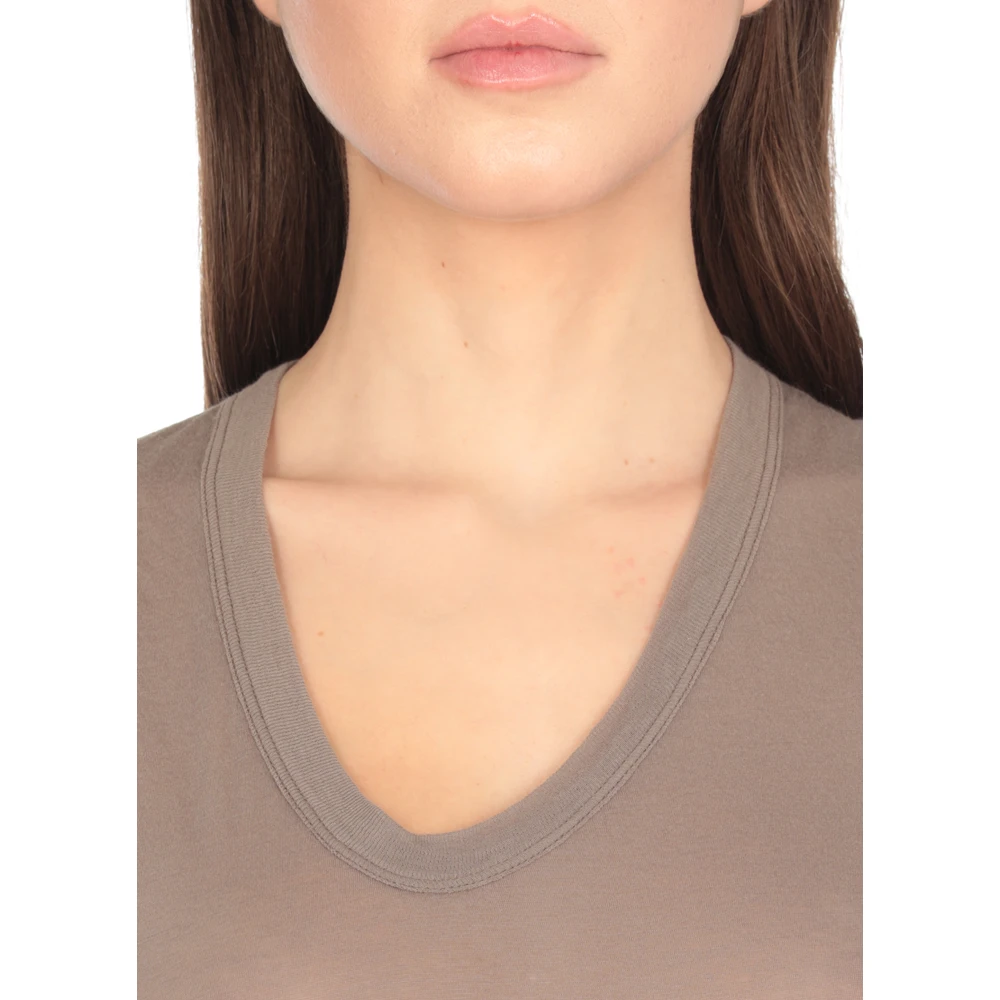 Rick Owens Grijze Katoenen V-hals Mouwloze Top Gray Dames