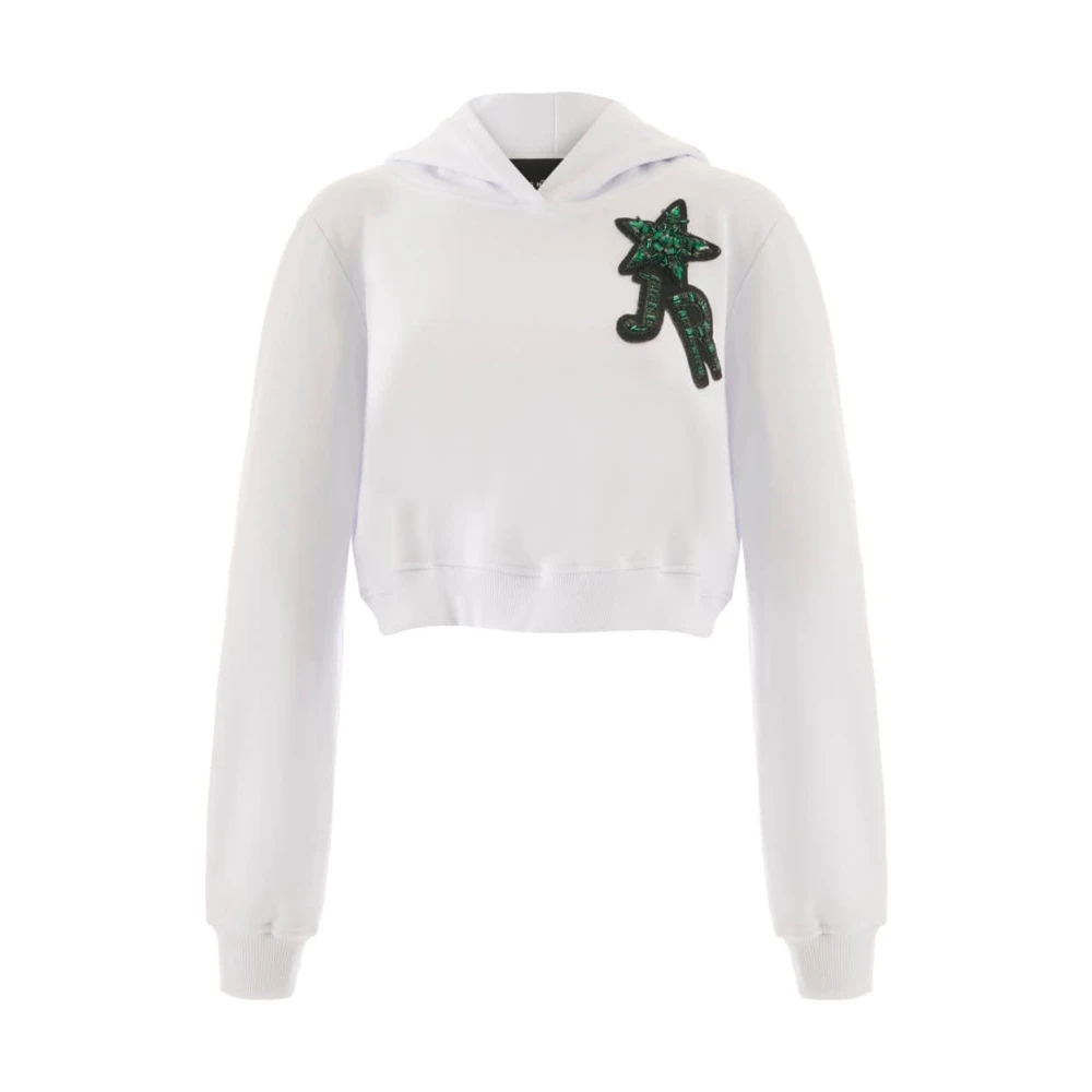 John Richmond Hoodie met applicatie White Dames