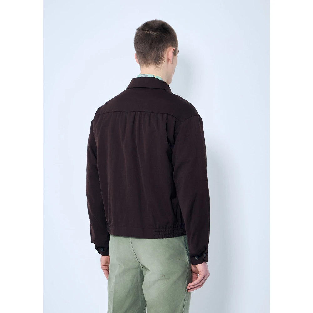visvim Geborduurd wol-linnen jack Brown Heren