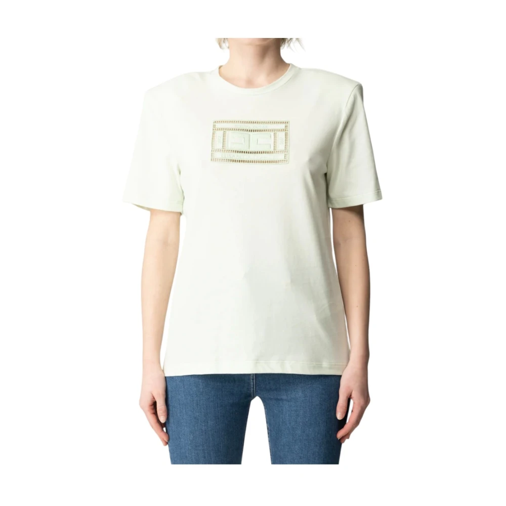 Elisabetta Franchi Katoenen Casual T-shirt Green Dames