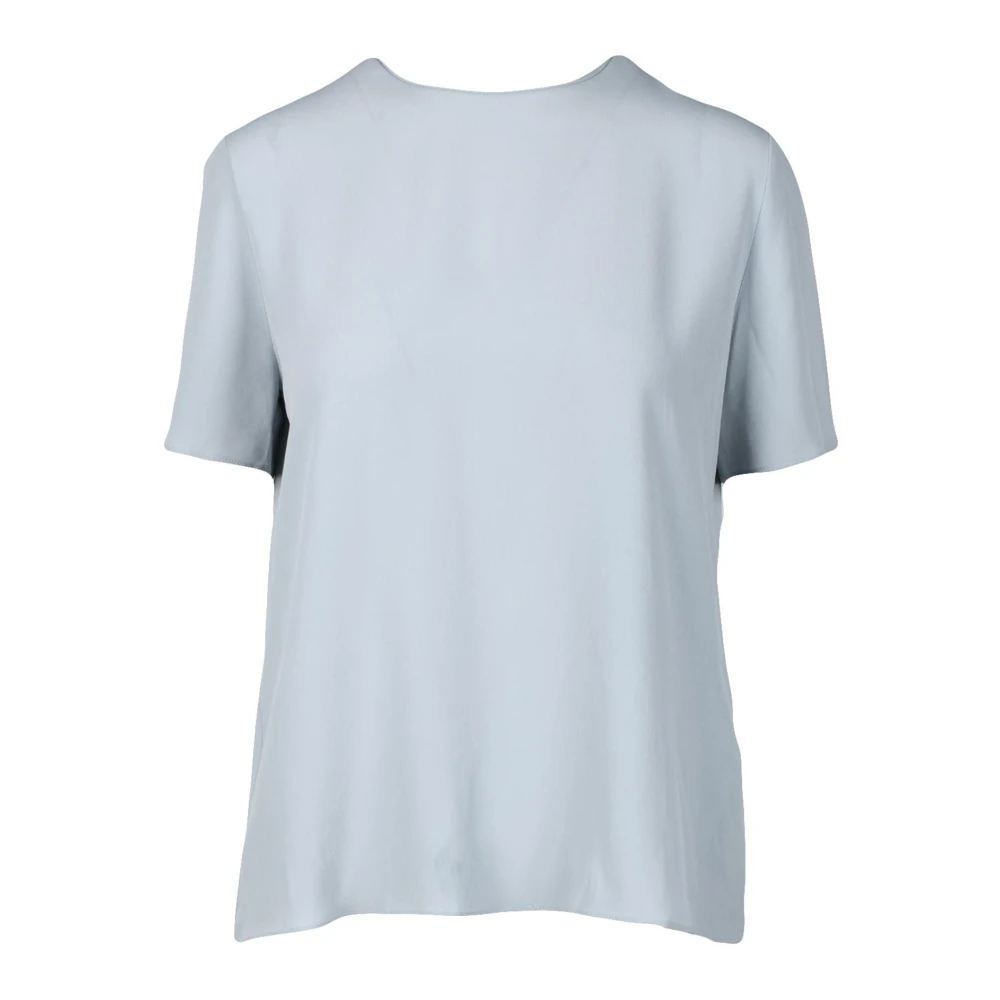 Eleventy Zijden Blend Blouse Blue Dames