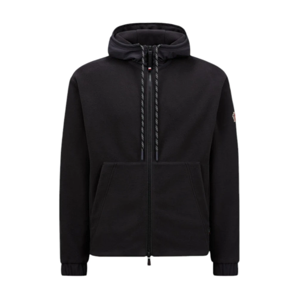 Moncler Winter Zip-Up Hoodie met Nylon Inserts Black Heren