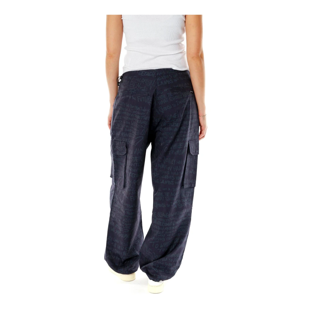 Daily Paper Gedrukte parachutebroek met verstelbare taille Blue Dames
