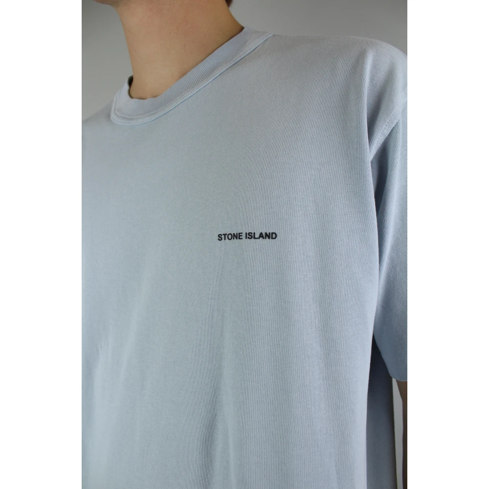 Stone Island Hemelsblauwe Gebonden T-shirt Blue Heren