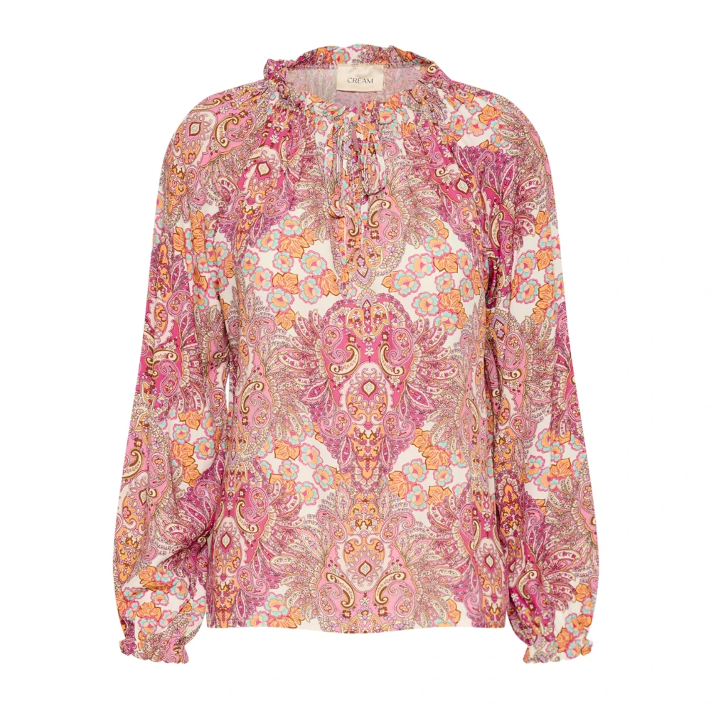 Cream Multicolor Blouses, Female, L, Crastra Blouse