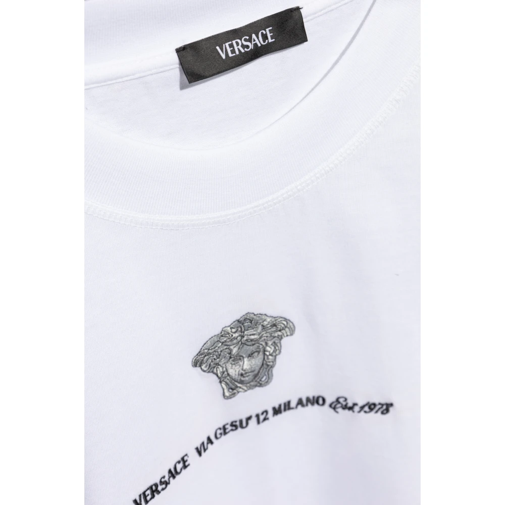 Versace T-shirt met logo White Heren