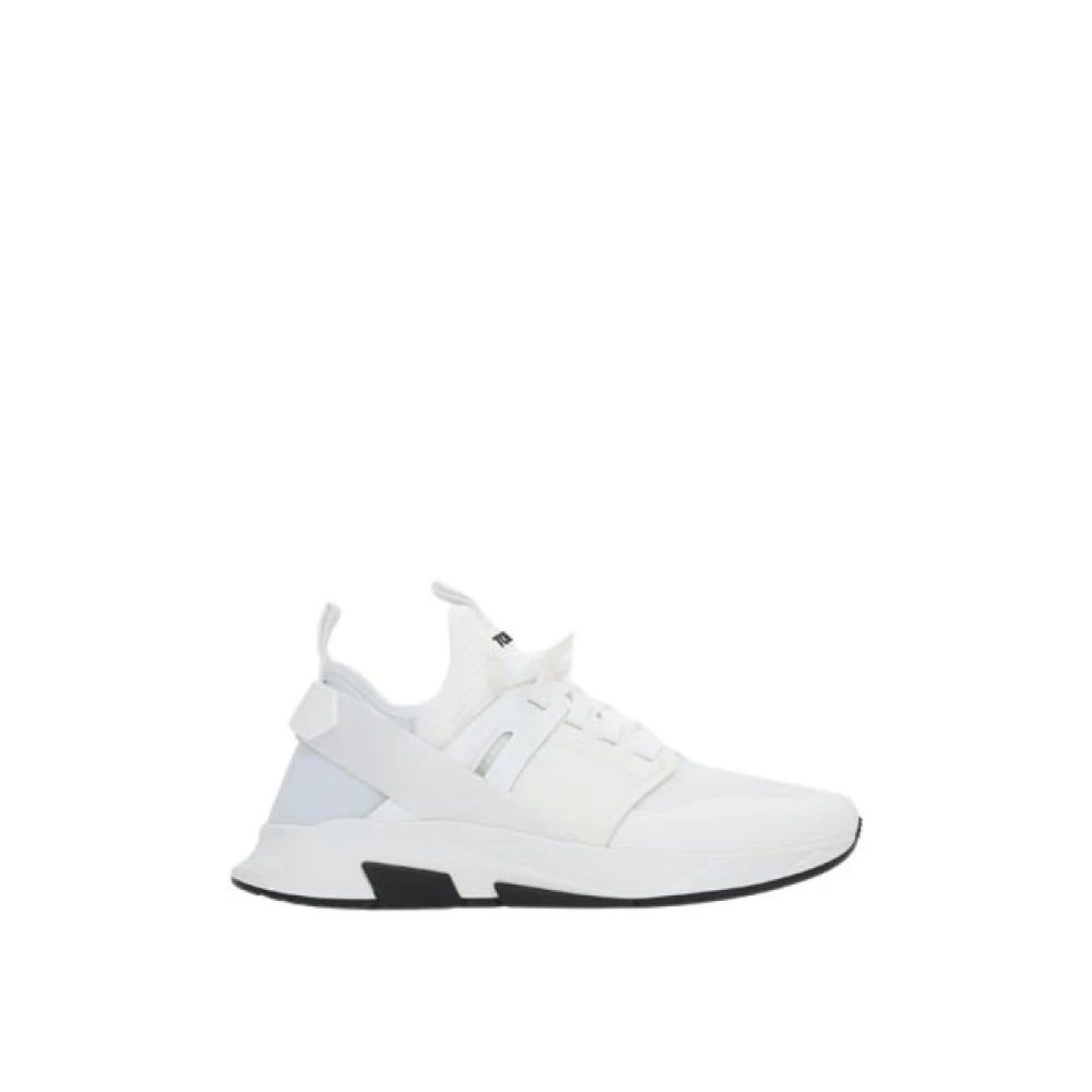 Tom Ford Low-Top Sneakers met suède details Heren Schoenen Wit