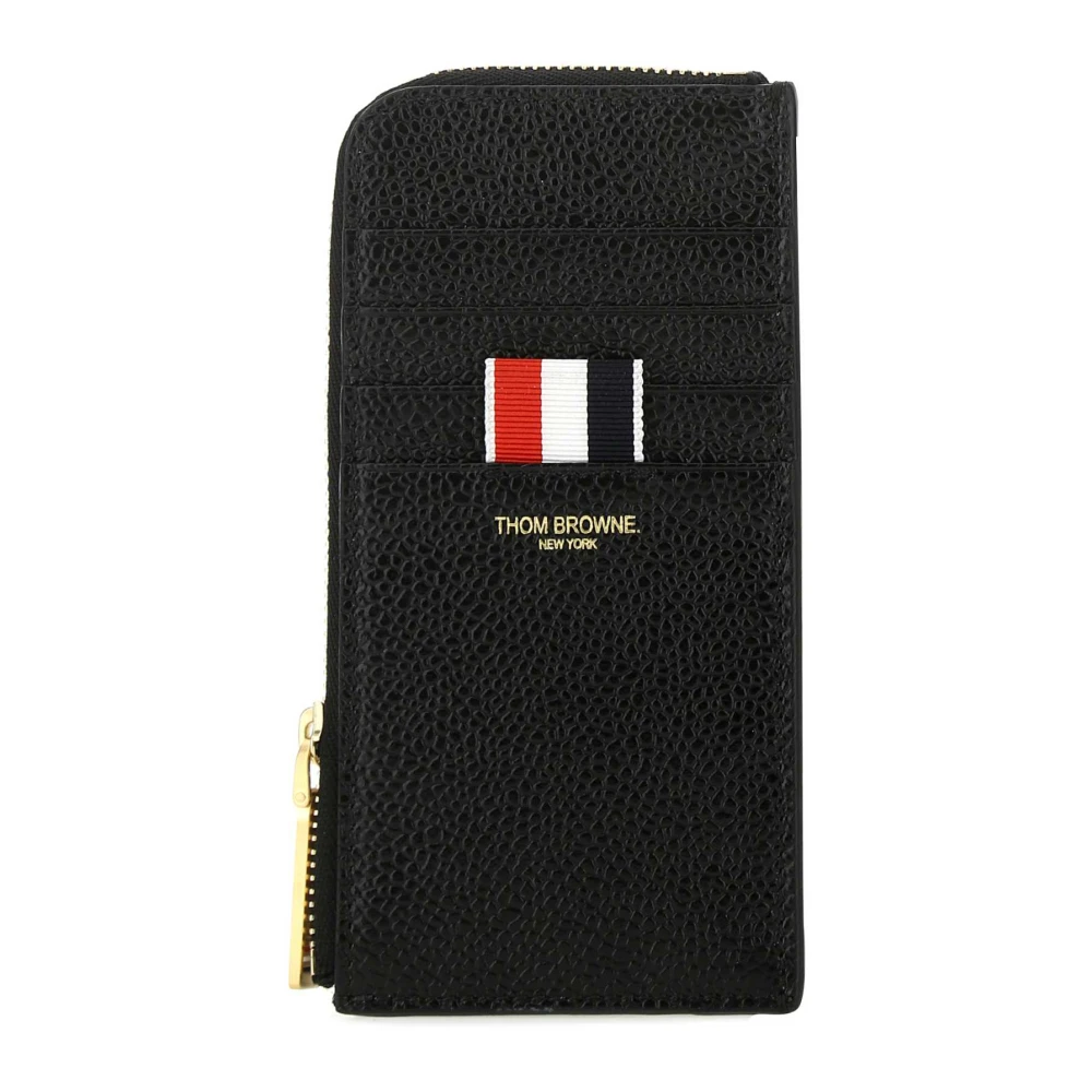 Thom Browne Women's Black Leather Coin Purse - Wallets & Cardholders - One Size - Accessories