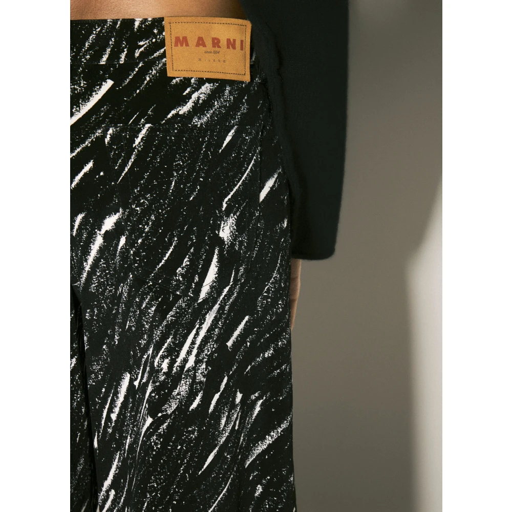 Marni Flocked Denim Jeans met krijtprint Black Dames