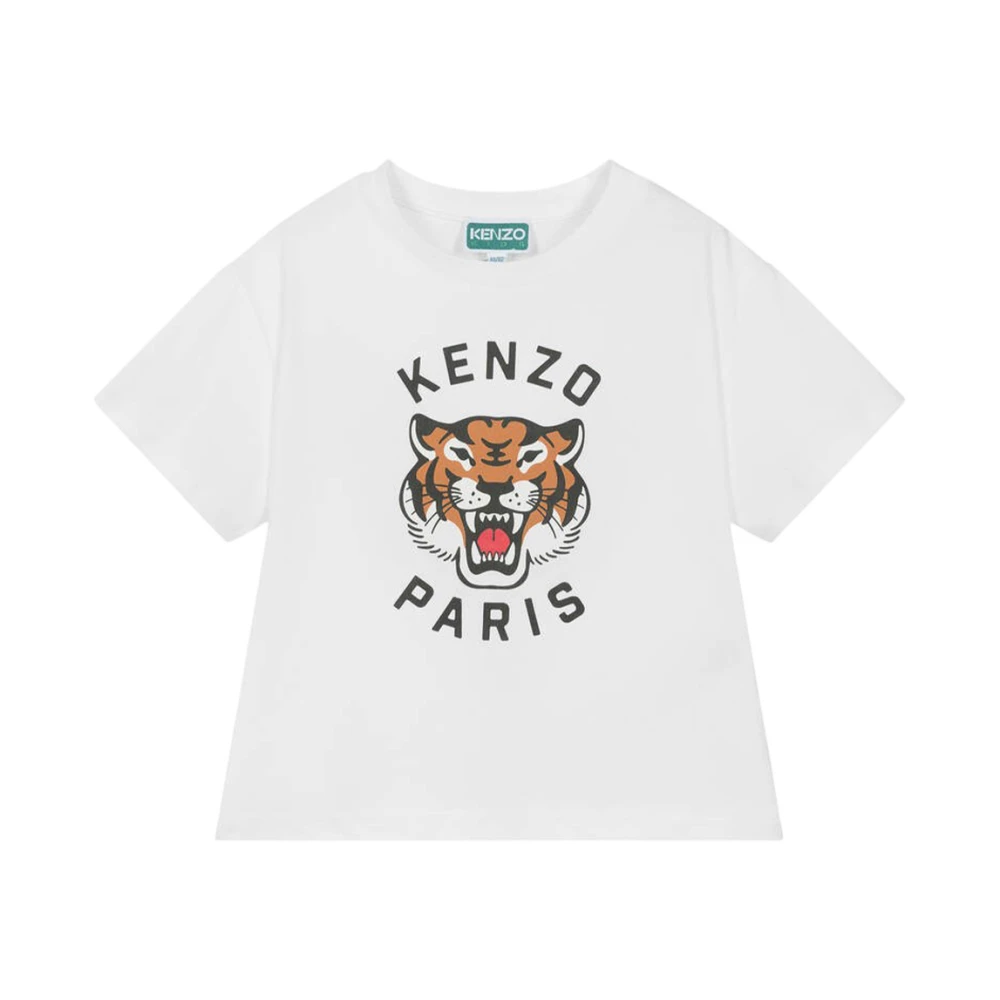 Kenzo Tiger Logo Ekologisk Bomull T-shirt White, Pojke